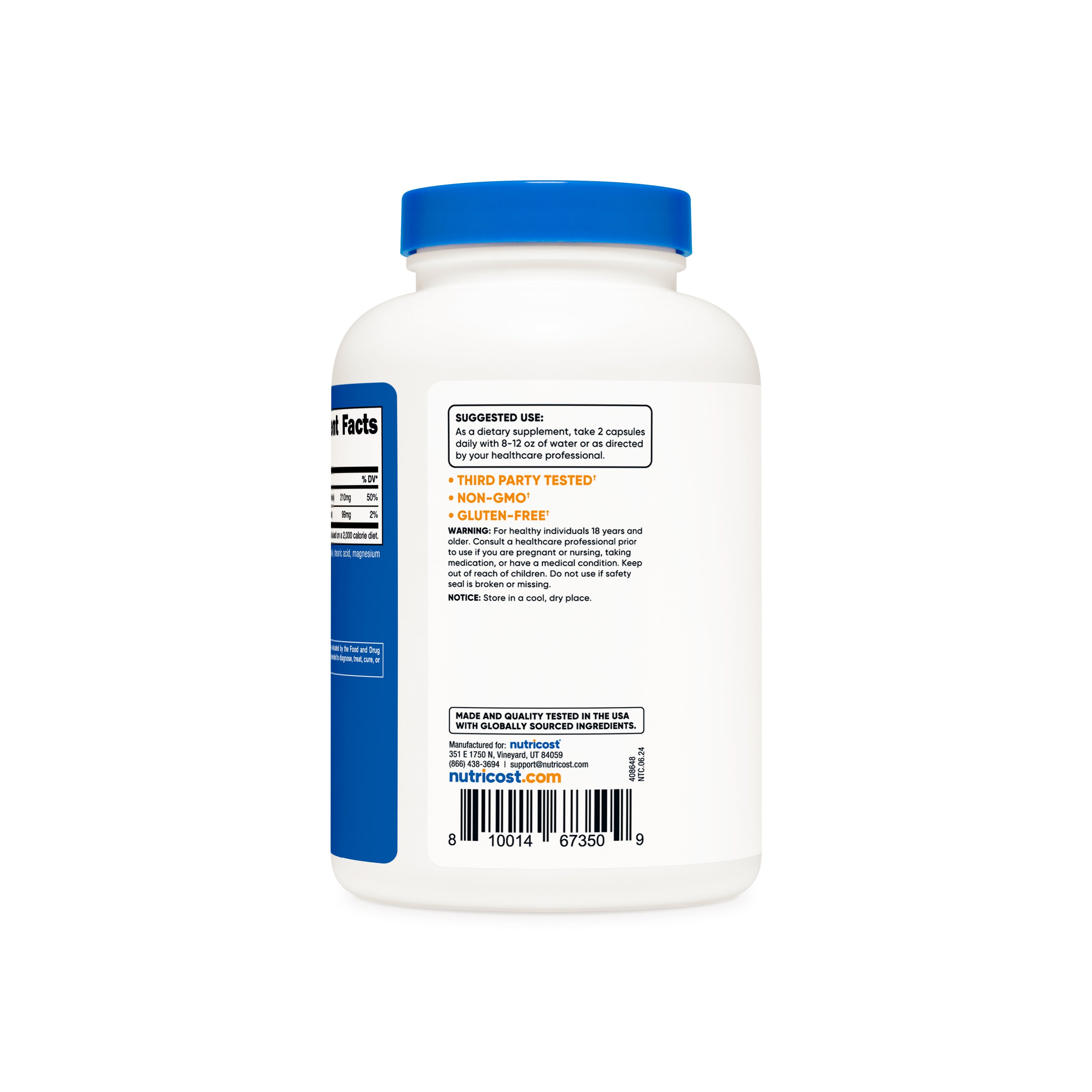 Nutricost Potassium + Magnesium Citrate Capsules