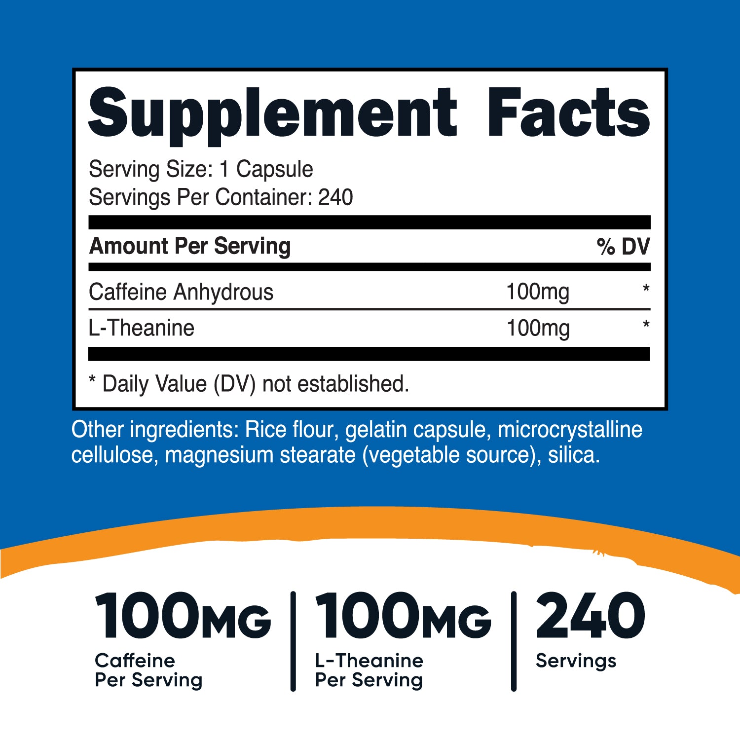 Nutricost Caffeine + L-Theanine Capsules
