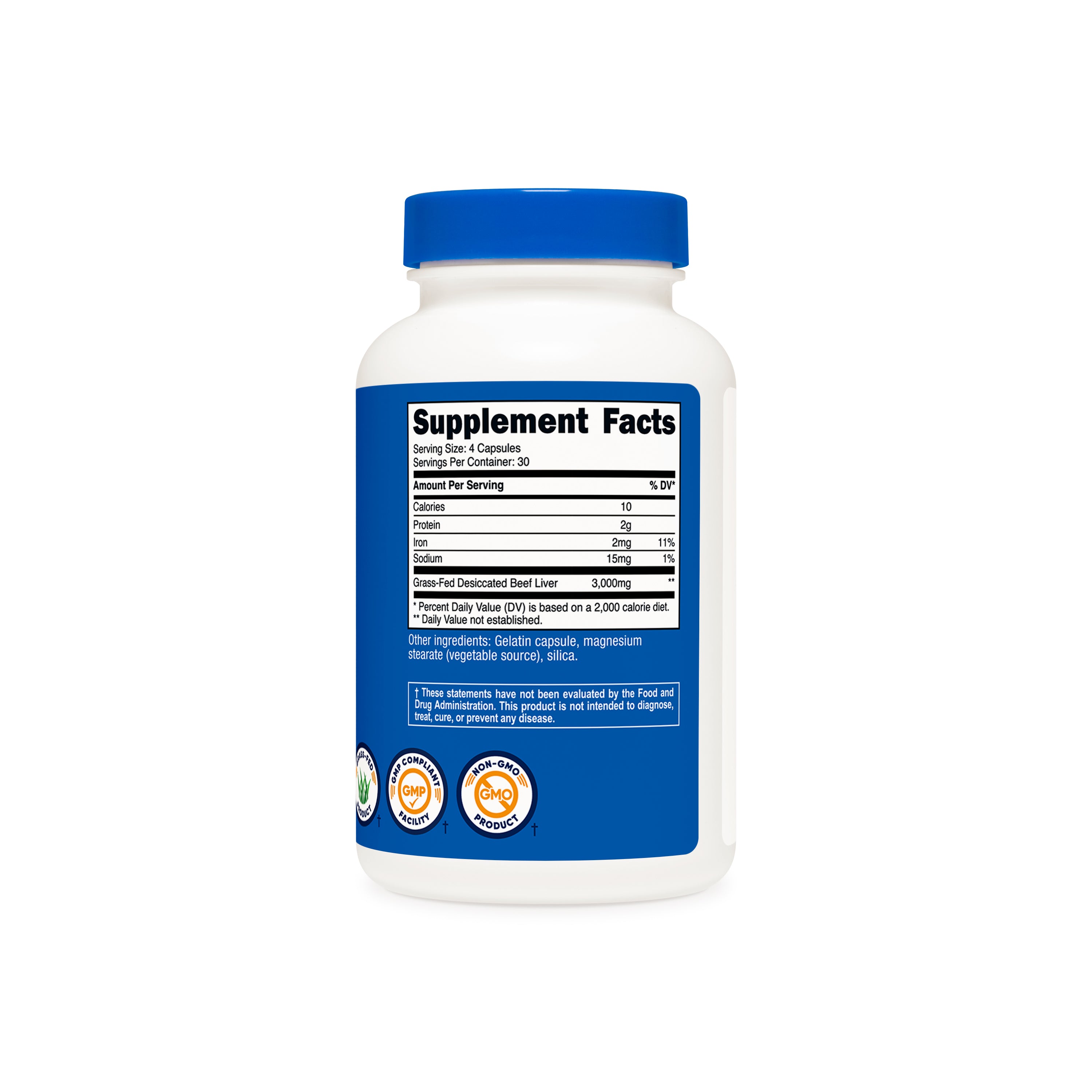 Nutricost Grass-Fed Desiccated Beef Liver Capsules