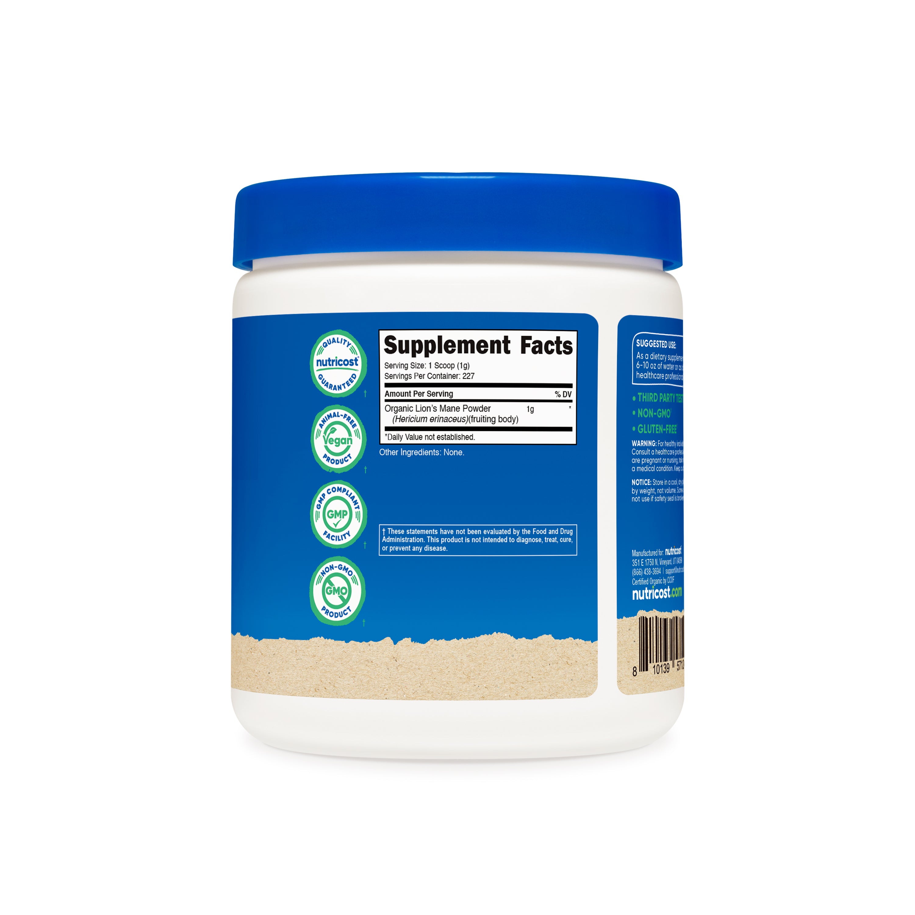 Nutricost Organic Lion's Mane Mushroom Powder