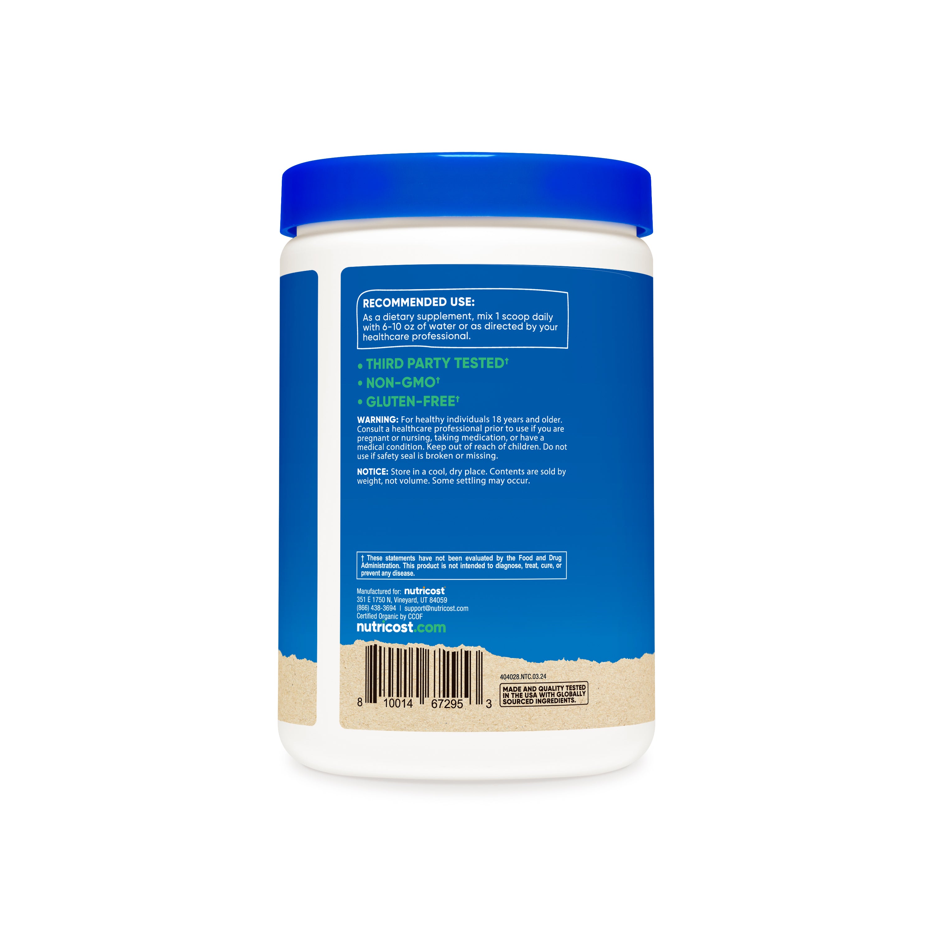 Nutricost Organic Shatavari Powder UF (1 LB)